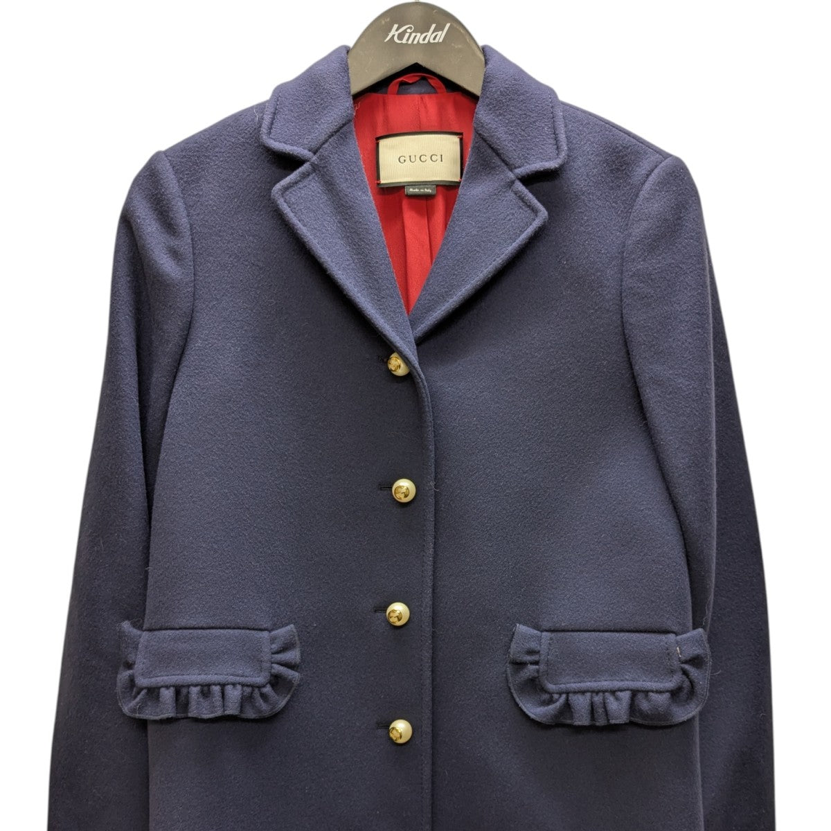 GUCCI(グッチ) フリルデザインコート 436201 ネイビー サイズ 2