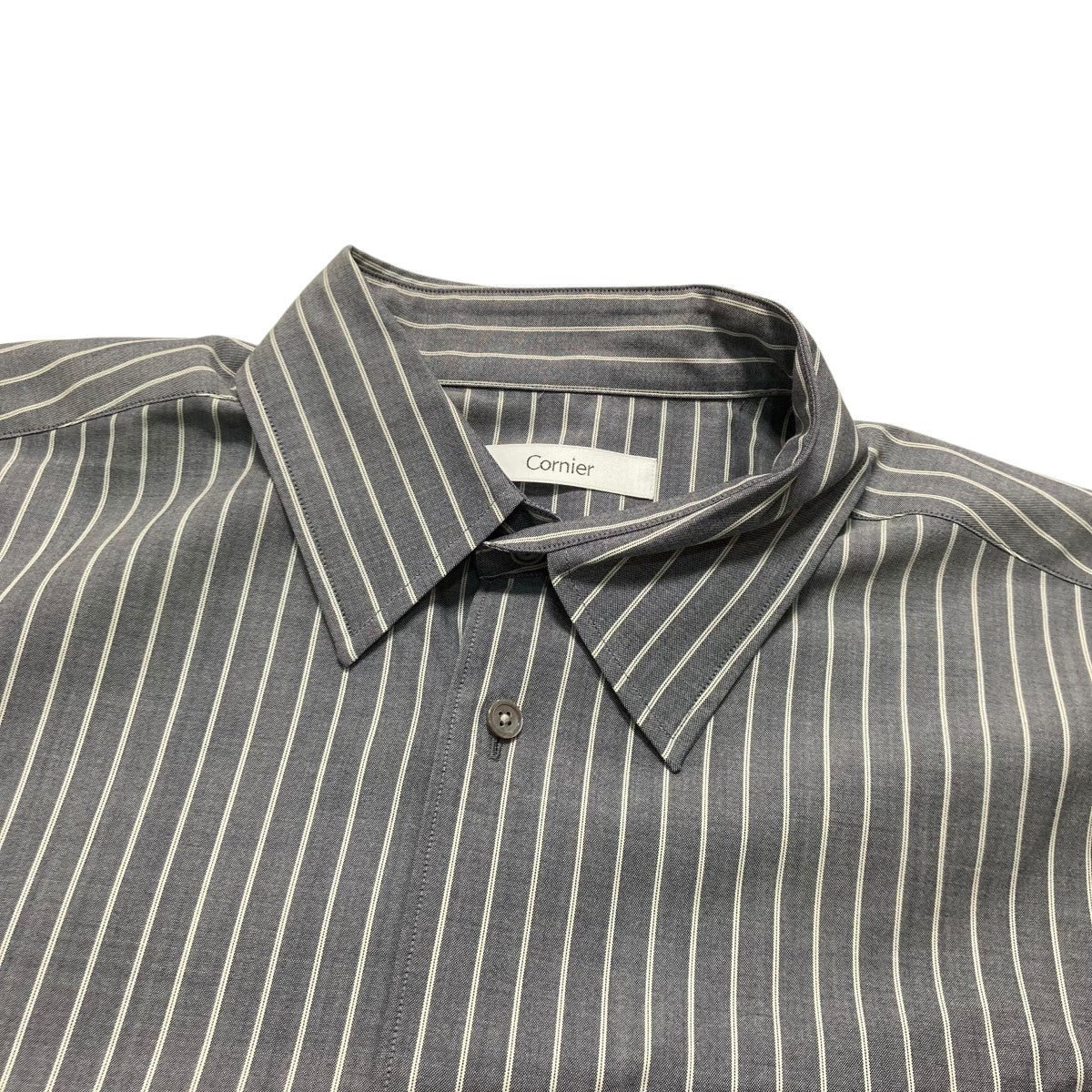 CORNIER(コルニエ) Super180's WOOL STRIPE SHIRTSストライプシャツ