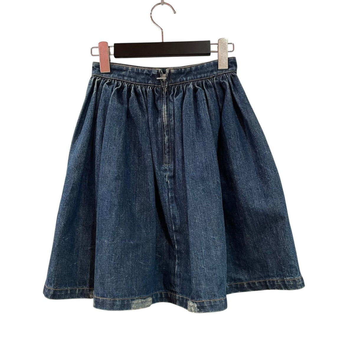 MIU MIU(ミュウミュウ) ユーズド加工デニムギャザースカートデニム