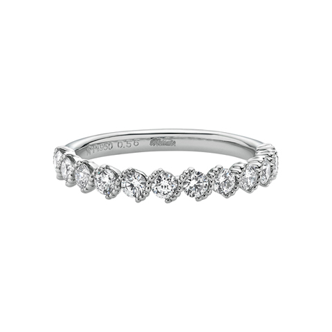 プレシューズ〕Pt950 ダイヤモンド ハーフエタニティリング | 高品質