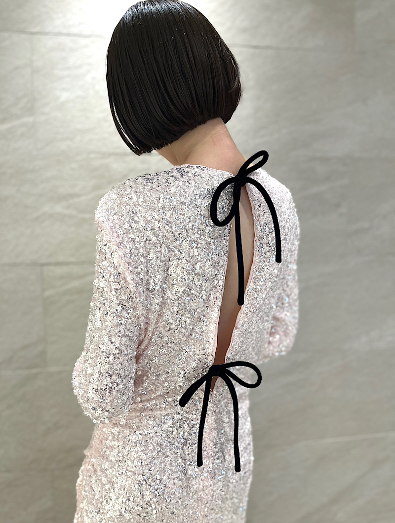 GANNI］スパンコールロングドレス-ピンクをレンタルする | 結婚式