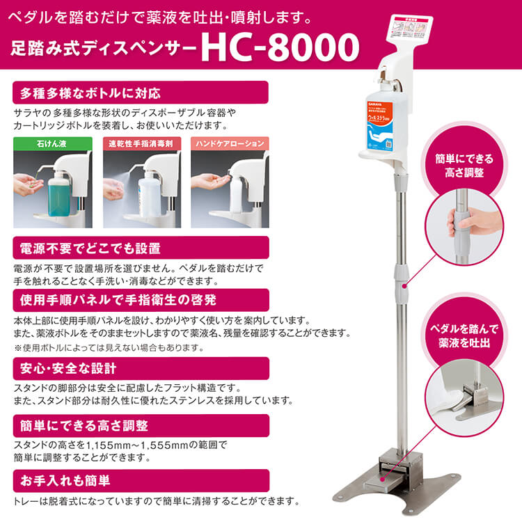 サラヤ｜足踏み式ディスペンサー HC-8000: サラヤプロショップ