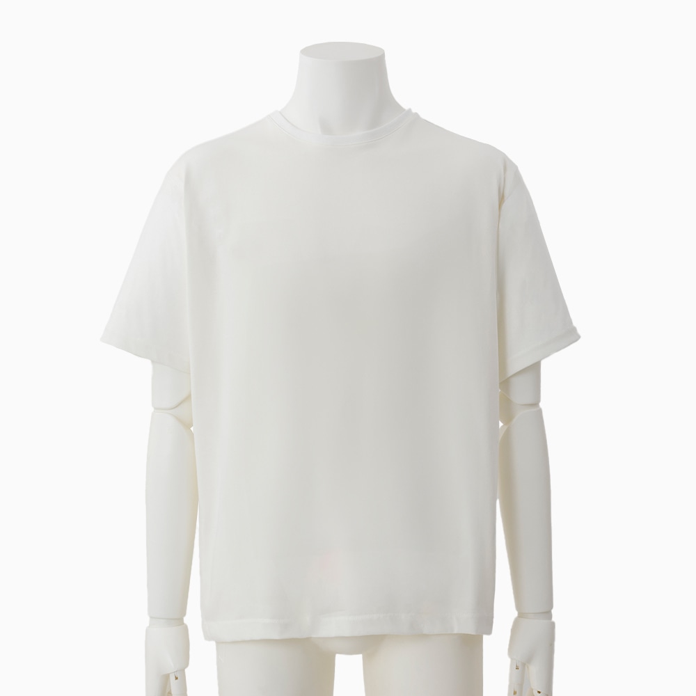 Surf T-シャツ 変形モックネック クールタッチ コットン/ナイロン