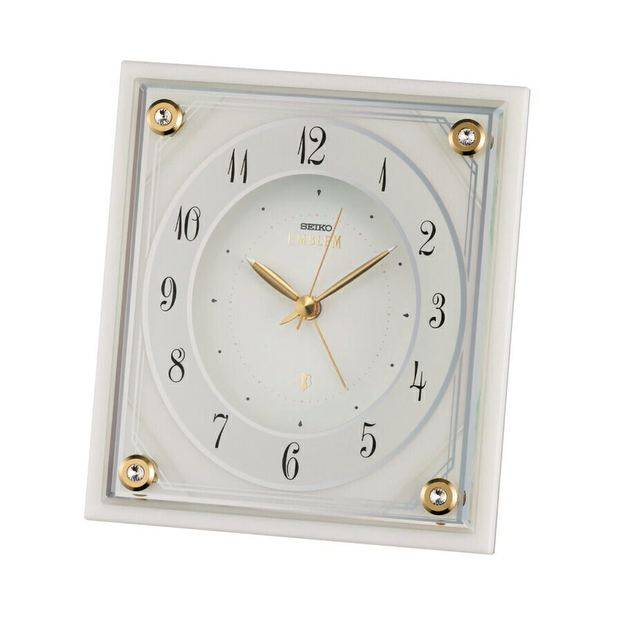セイコー エムブレム 置き時計 HR592W クオーツ 電池式 クロック