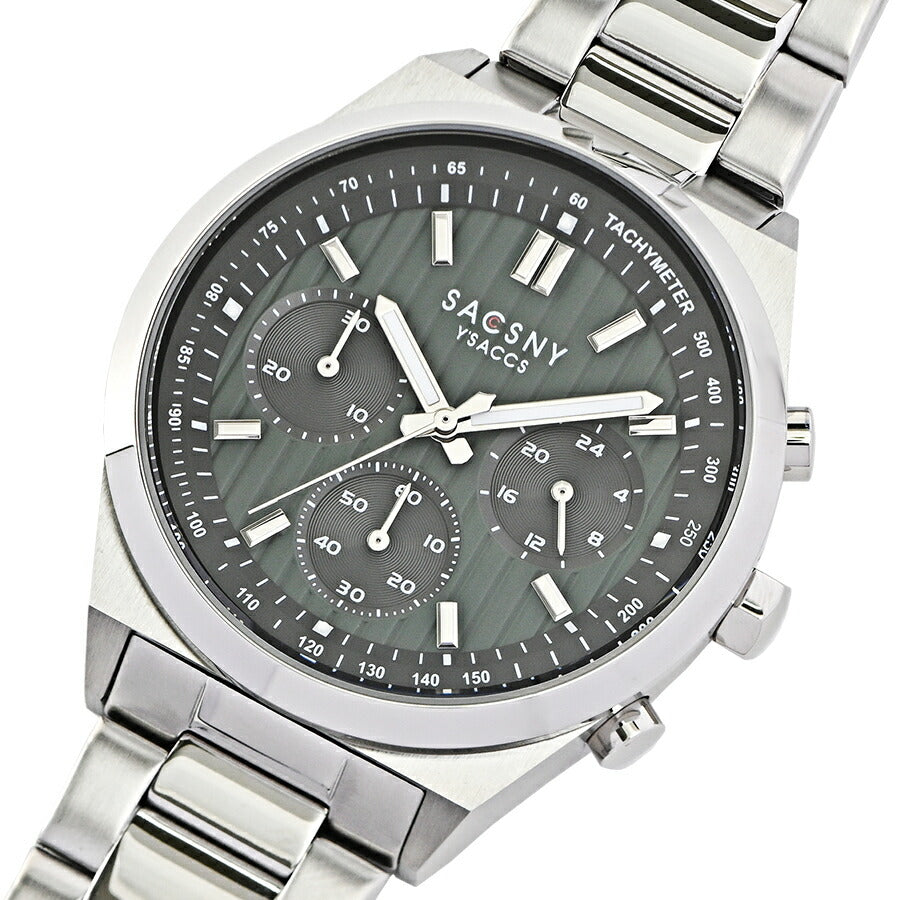 サクスニーイザック クオーツ クロノグラフ SY15211-GR メンズ 電池式