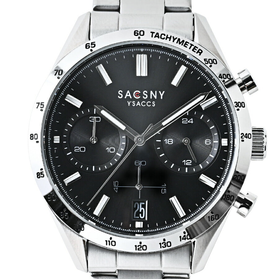 サクスニーイザック クオーツ クロノグラフ SY15219-BK メンズ 電池式