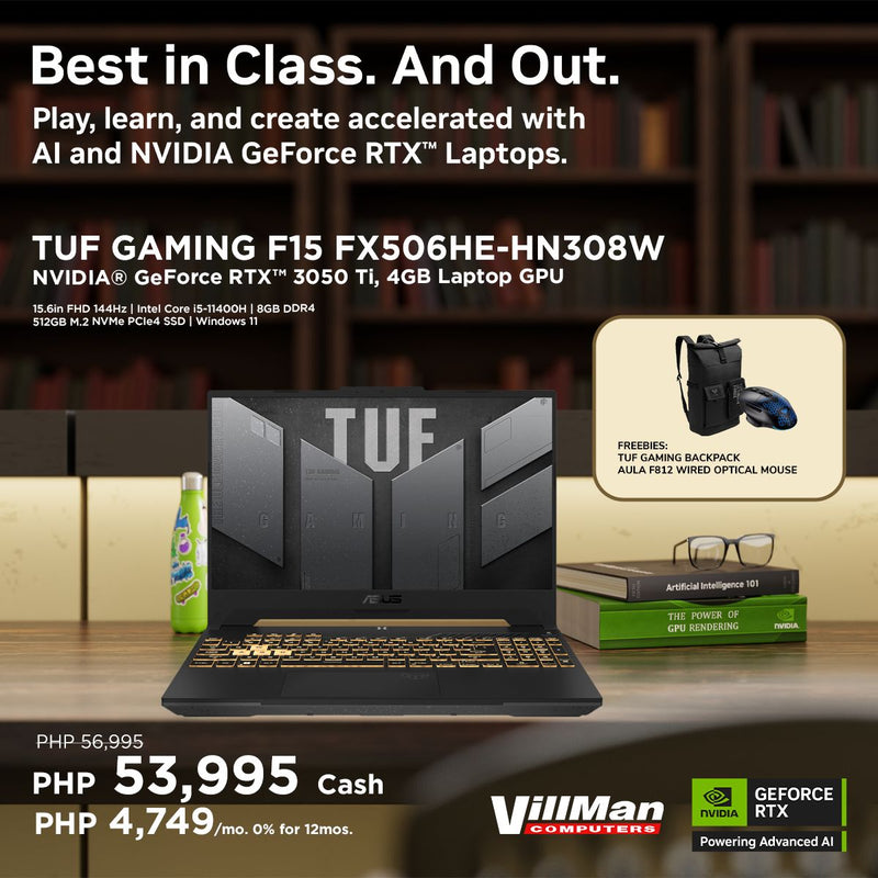 Asus TUF Gaming F15 FX506HE-HN308W 15.6inch FHD | Core i5-11400H | 8GB