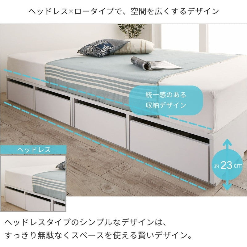 選べる引出収納付きシンプルデザインローベッド Menoce メノーチェ