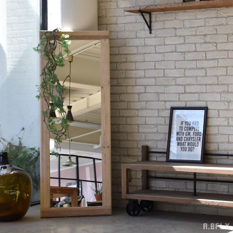 楽天市場】ウォールミラー スタンドミラー 姿見 全身鏡 チーク 木製