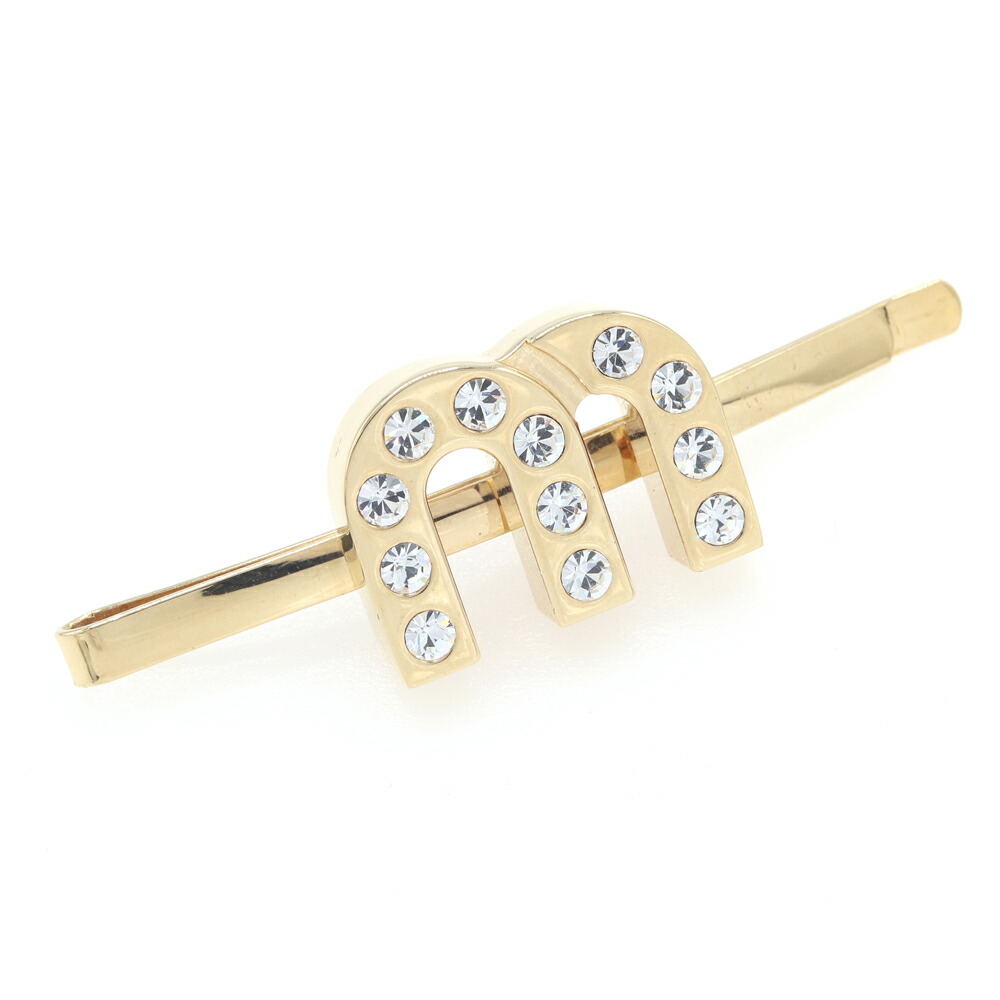 楽天市場】ミュウミュウ MIU MIU ヘアピン シルバーxクリア 金属素材