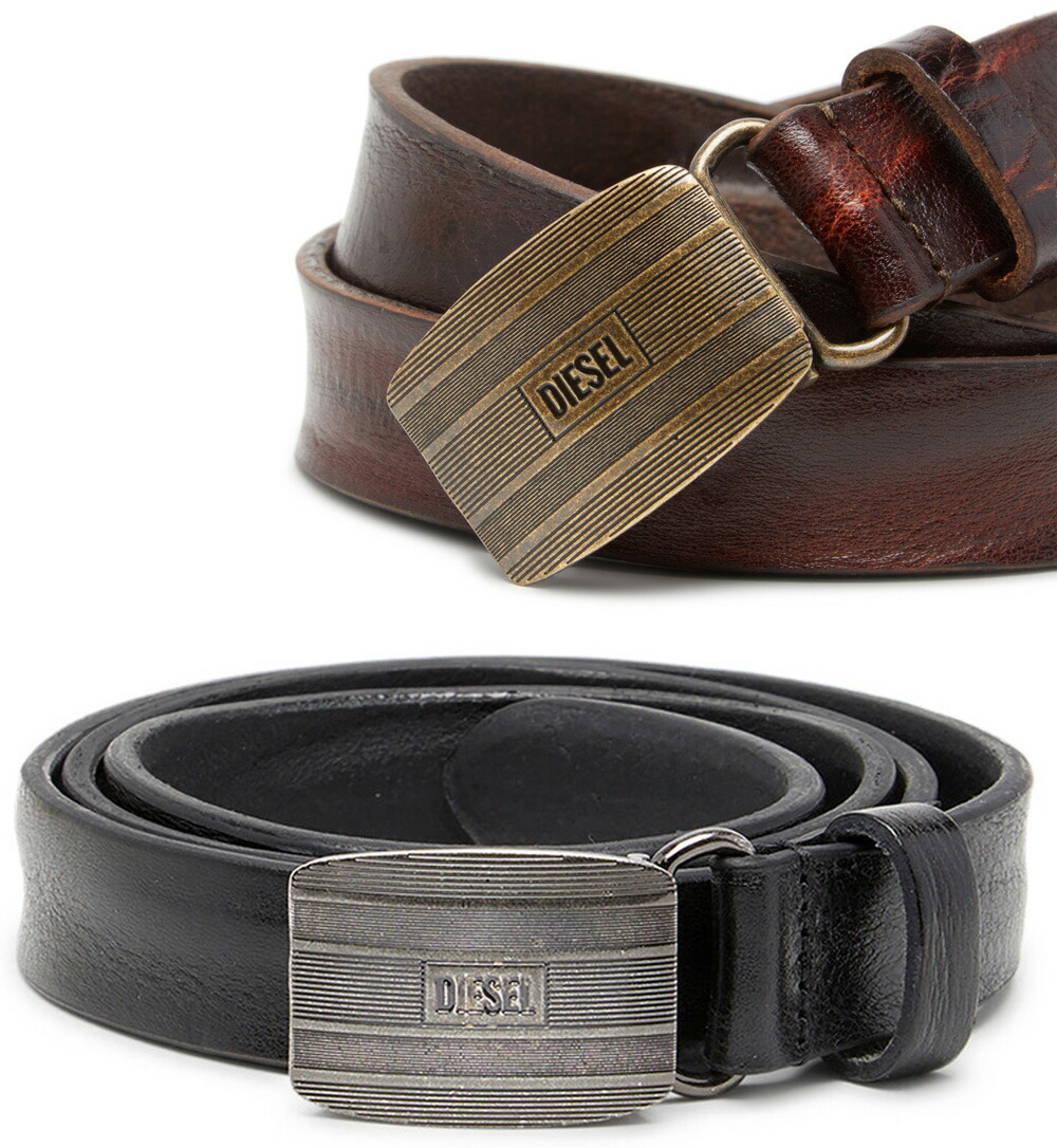楽天市場】DIESEL ディーゼルメンズ レザーベルトレタリングデザイン