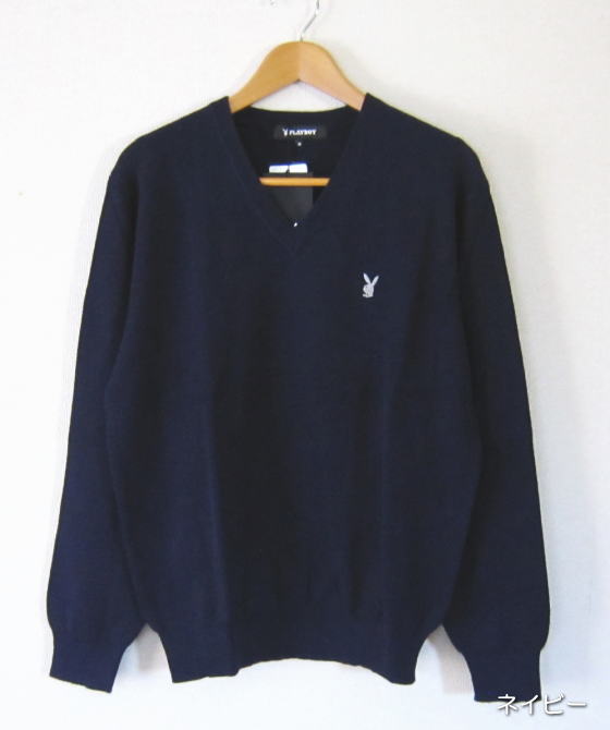楽天市場】MR.VAN メンズVネックセーター 4色 ウール混 ネイビー