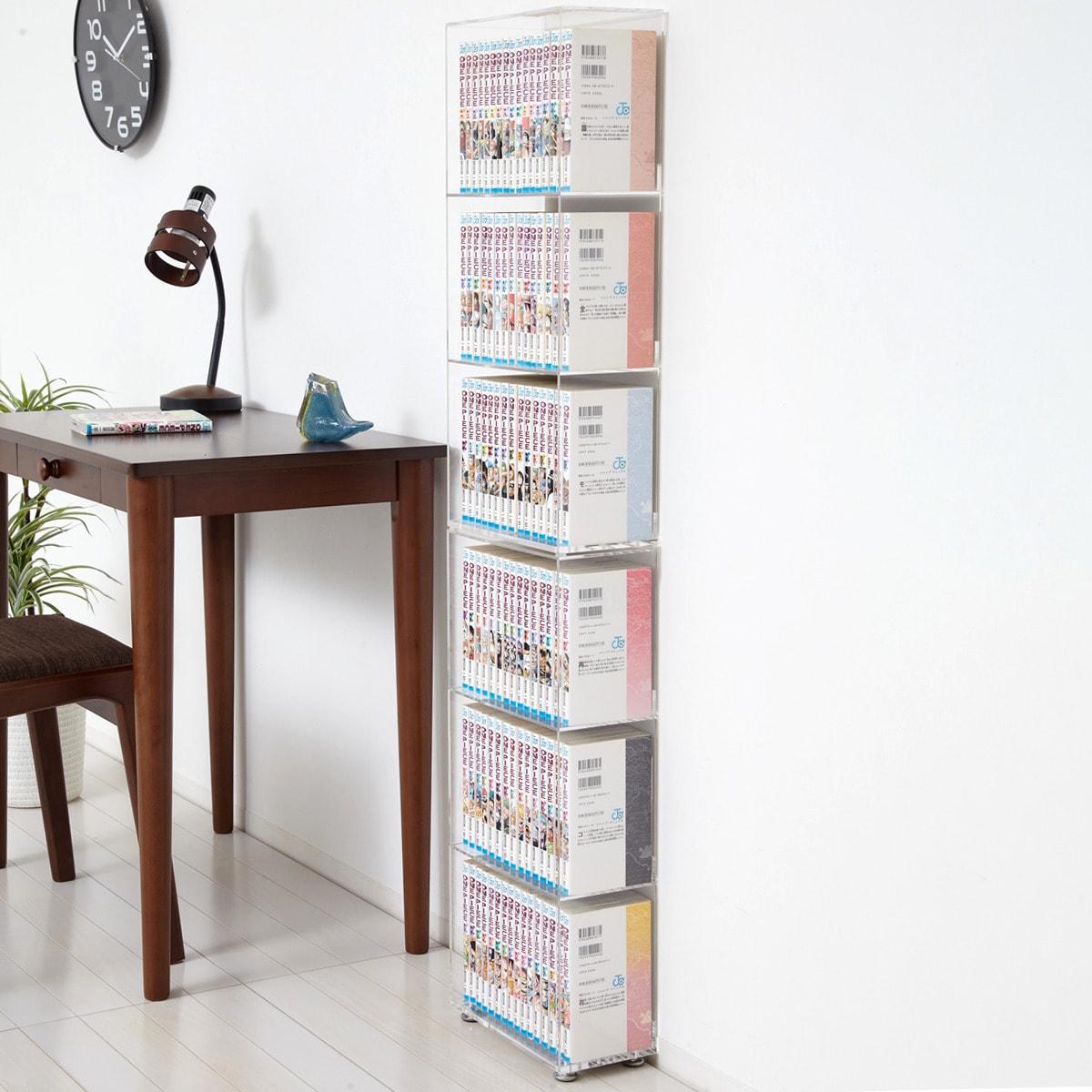 楽天市場】壁付けできる回転式コミックラック8段 （BR） ニトリ