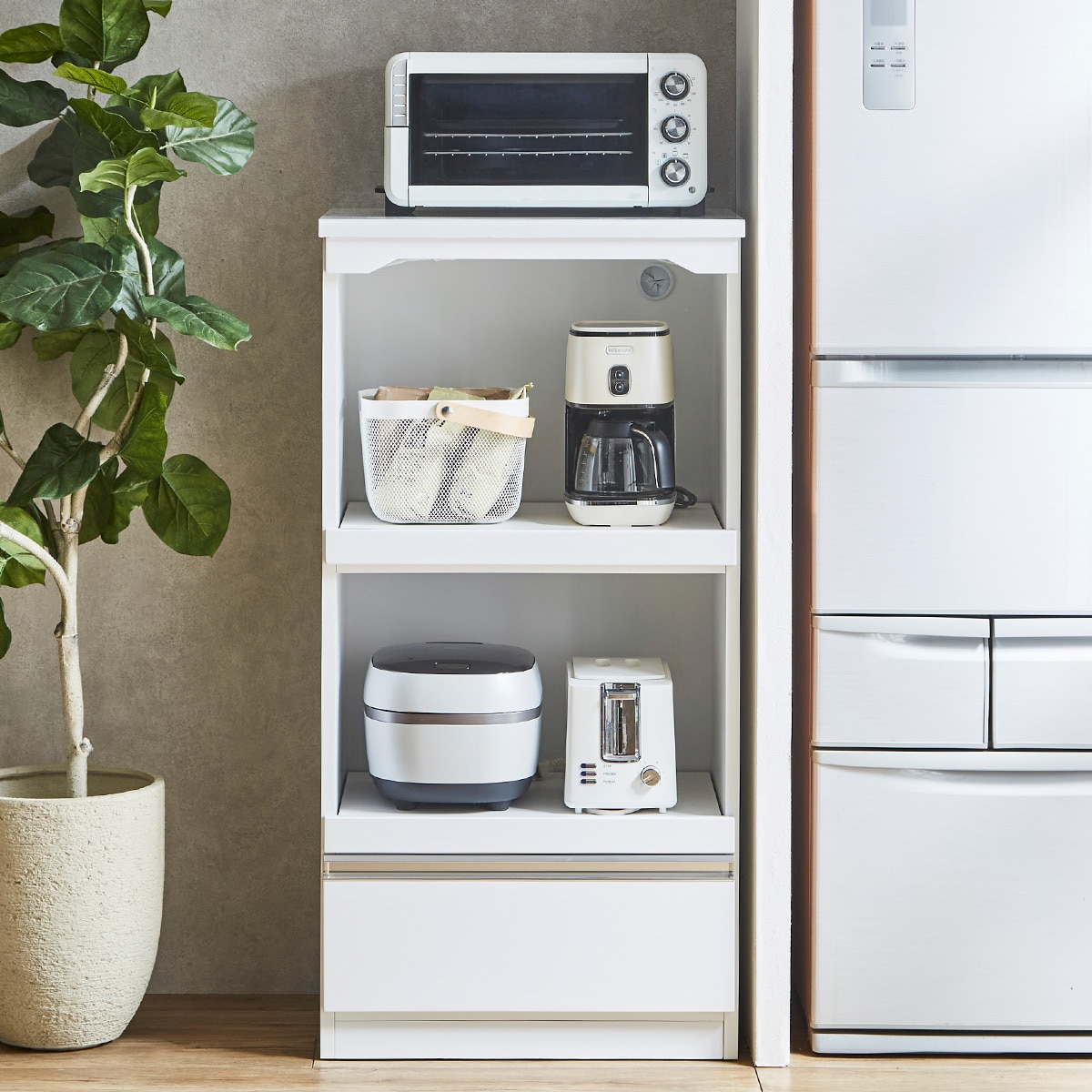 楽天市場】鏡面仕様のレンジボード (幅60cm WH) ニトリ 【配送員設置