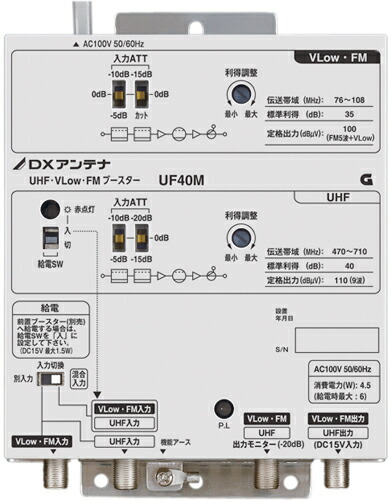 楽天市場】DXアンテナ 共同受信用 UHF・BS/CSブースター 4K・8K対応