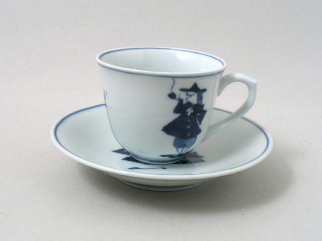 楽天市場】【有田焼】【青花】【しん窯】五人異人そば型コーヒー 碗皿