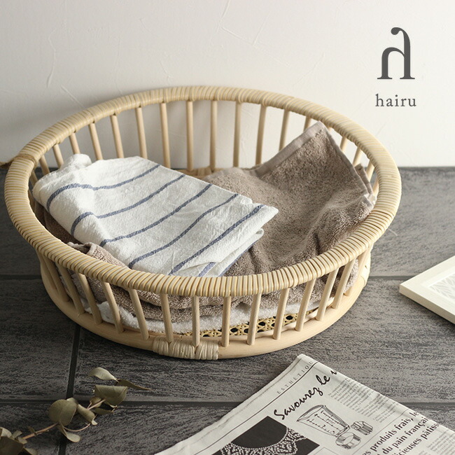 楽天市場】【特典あり】ツルヤ商店 籐バスケット maru L[籐 ラタン