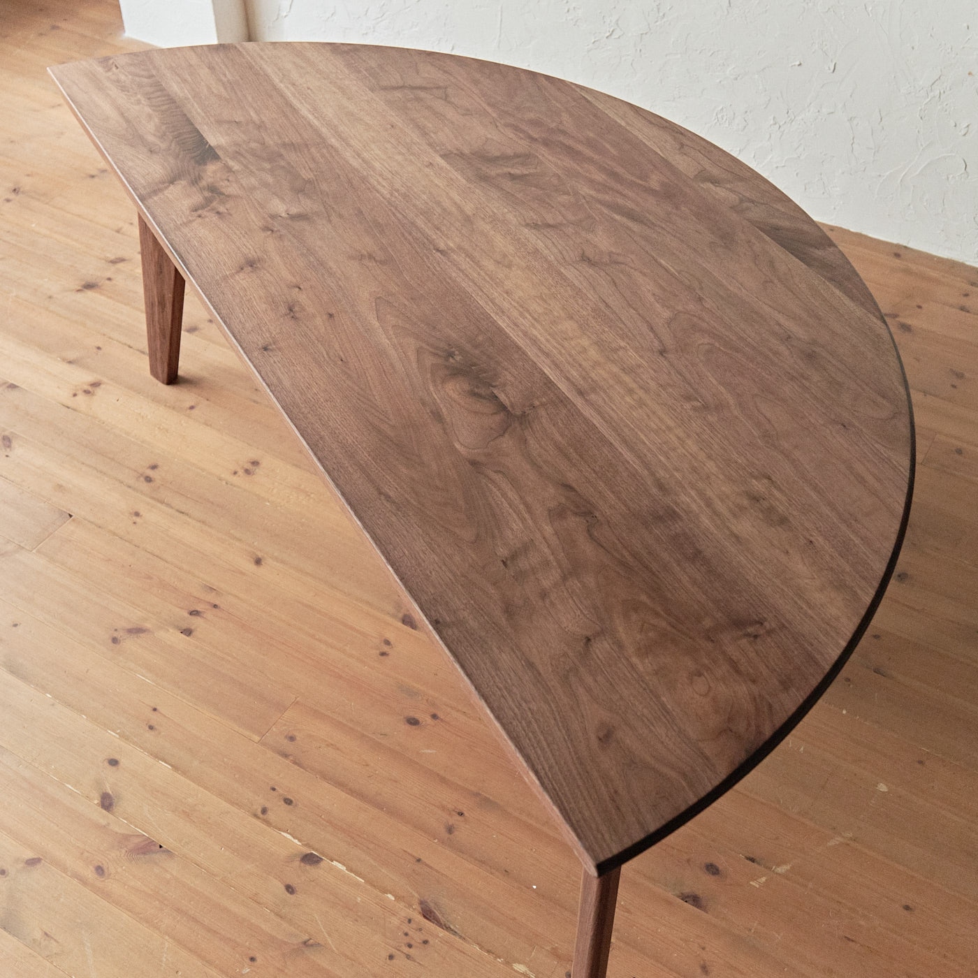半円ダイニングテーブル(幅190cm) (樹種ウォールナット 塗装ワックス