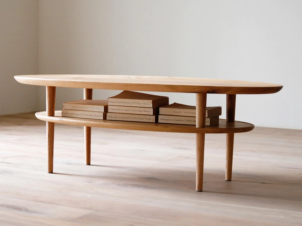 ボルド ローテーブル オーバル (樹種 / 塗装ウォールナット：オイル