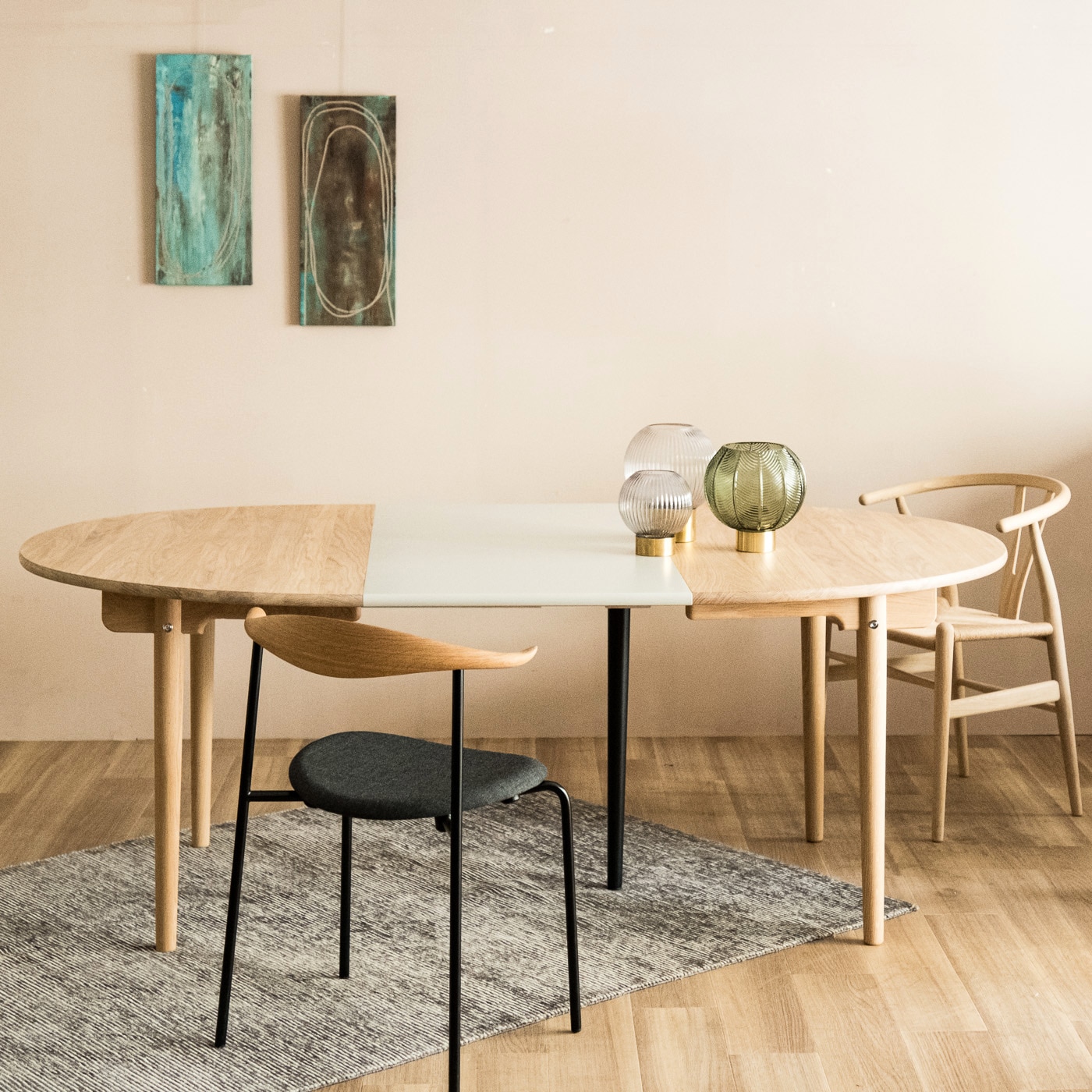 CH337 ダイニングテーブル (樹種 / 塗装オーク材：ソープ仕上げ