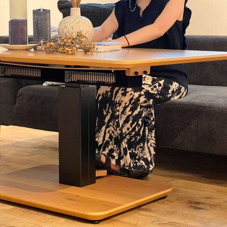 昇降式 ダイニングコタツテーブル ゼニス(布団レスタイプ) (樹種