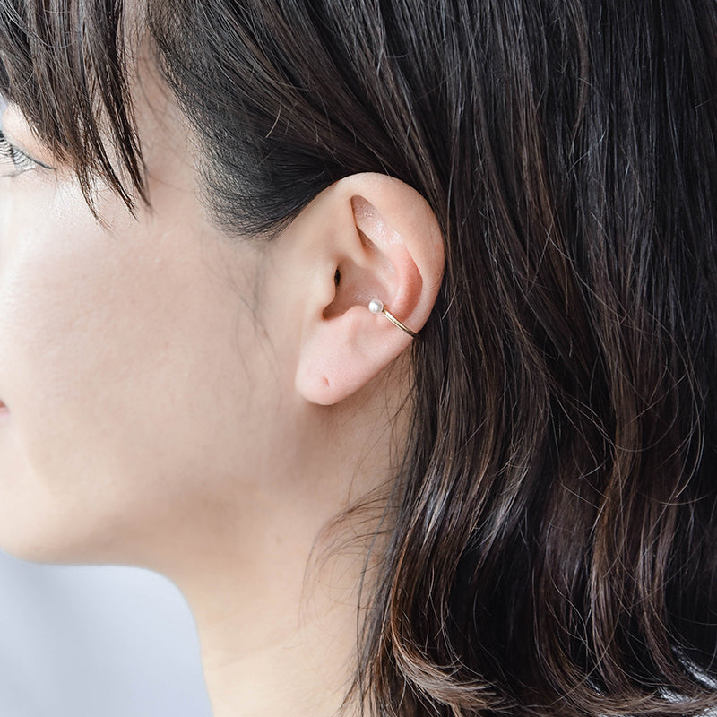 イヤーカフ パール k18｜ピアス穴不要で痛くない2wayアコヤ真珠イヤー