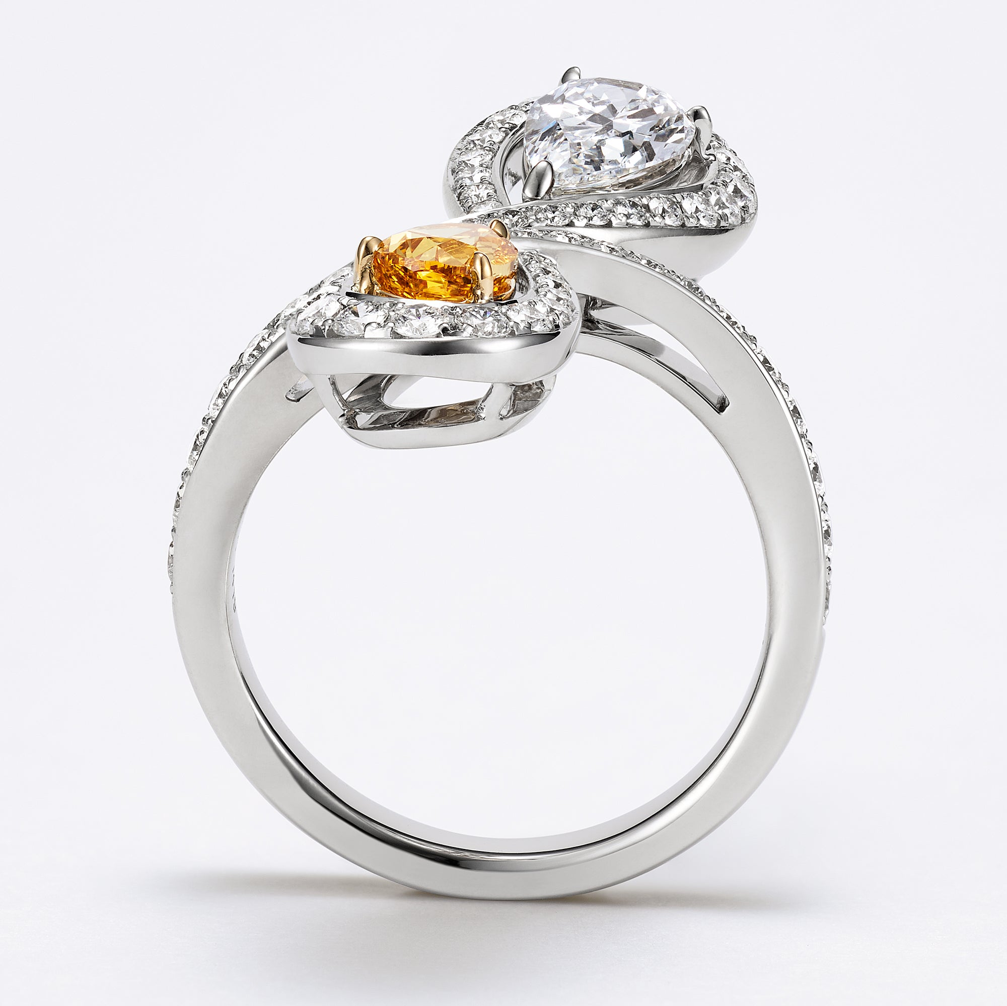 ペアシェイプ オレンジダイヤモンドリング JRAP020│ロイヤル