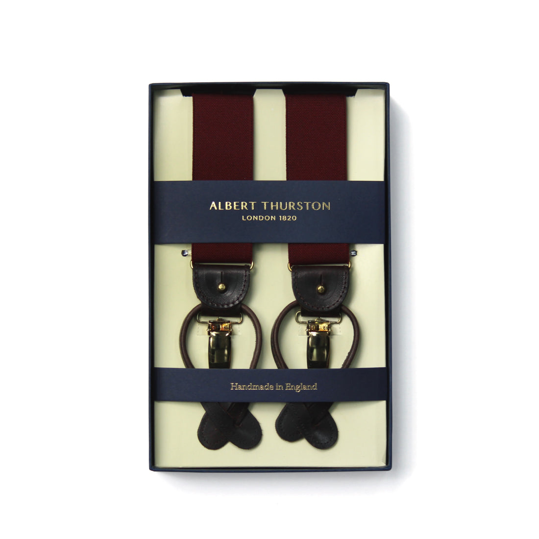 サスペンダー アルバートサーストン 英国製 35mm ヘリンボーングレー