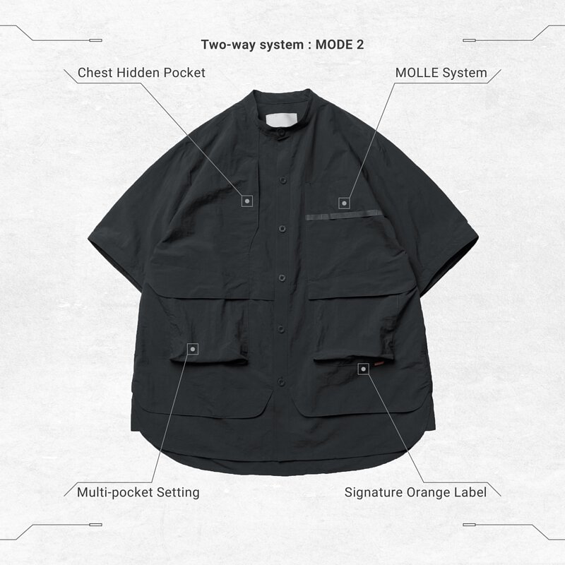 TS-03” 2-way Functional Shirt - D-Gray