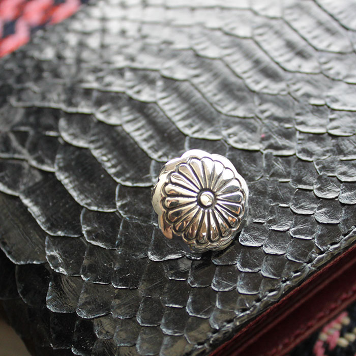 コンチョ ボタン シルバー925/フローラル/ミニサイズ/レザークラフト