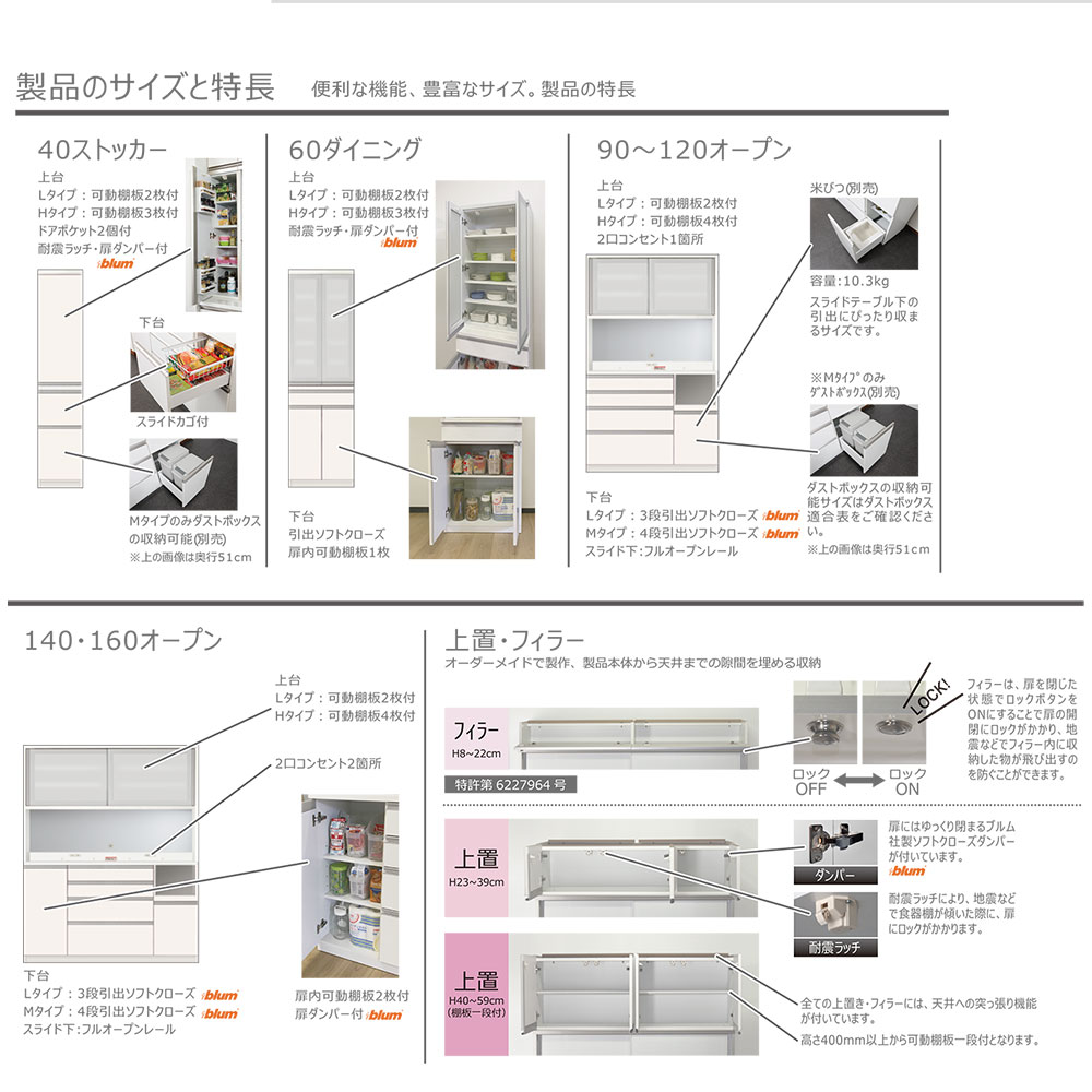 高橋木工所 プレファ キッチンボード 140HMWオープン 幅140.3×奥行51