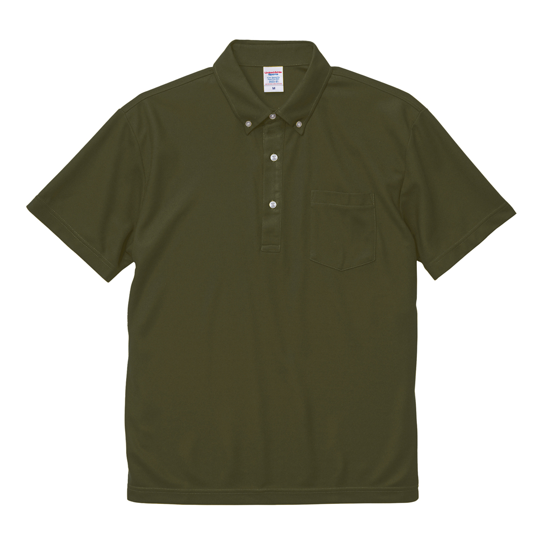 ポロシャツ 半袖 ボタンダウン ドライ カノコ 鹿の子 4.7オンス