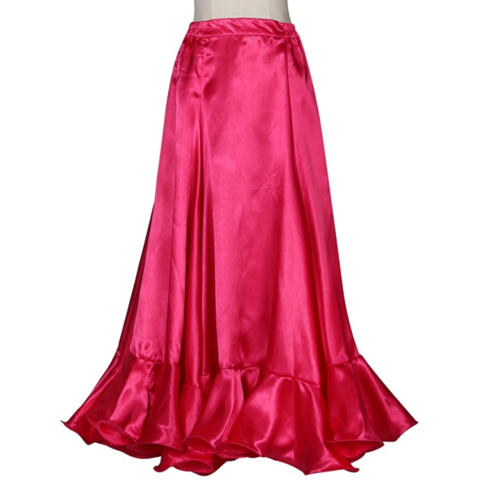 キッズ スカート ロングスカート 子供 ダンス 衣装 サテンスカート