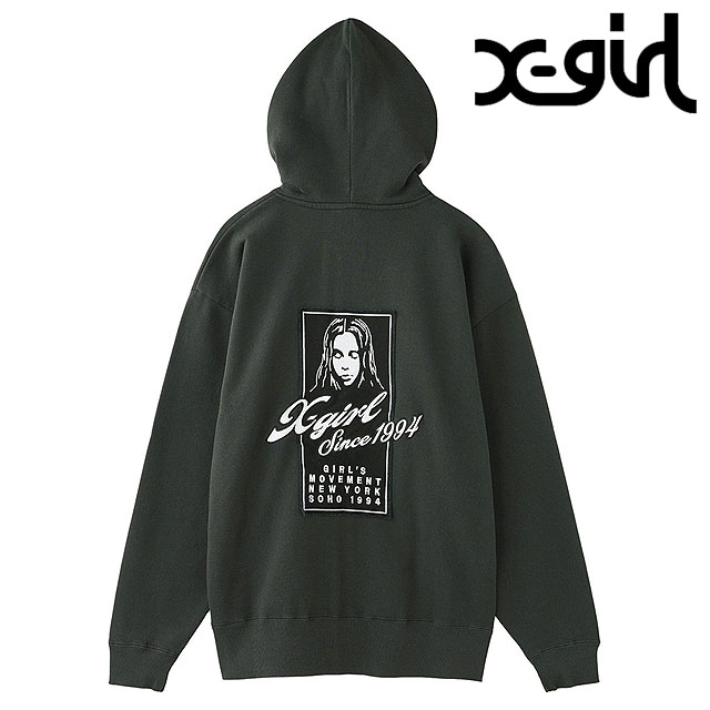 X-girl（エックスガール） フェイスボックスパッチ ジップアップ