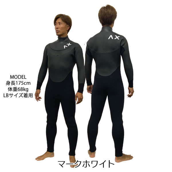 ウェットスーツ セミドライ アックス 25-26 AXXE HYBRID U-ZIP 5/3mm
