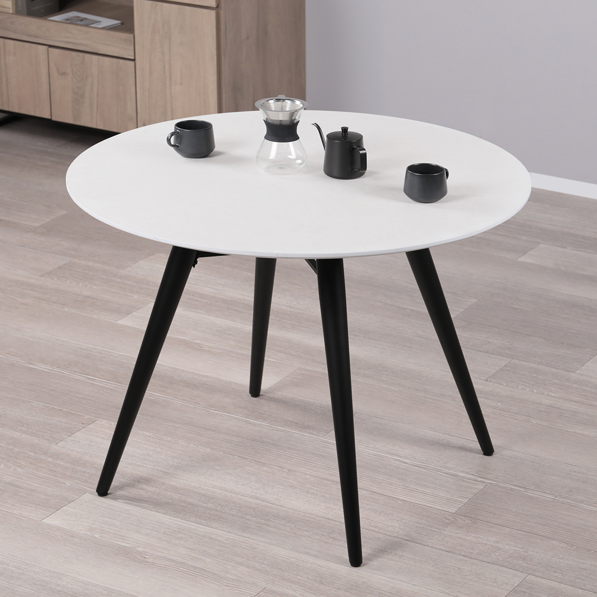 ダイニングテーブル 2人 丸 メラミン天板 90cm幅 円形 北欧 カフェ