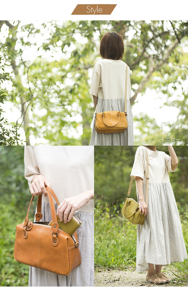 ギフト プレゼント 本革 ヌメ革 2way ミニボストンバッグ レディース