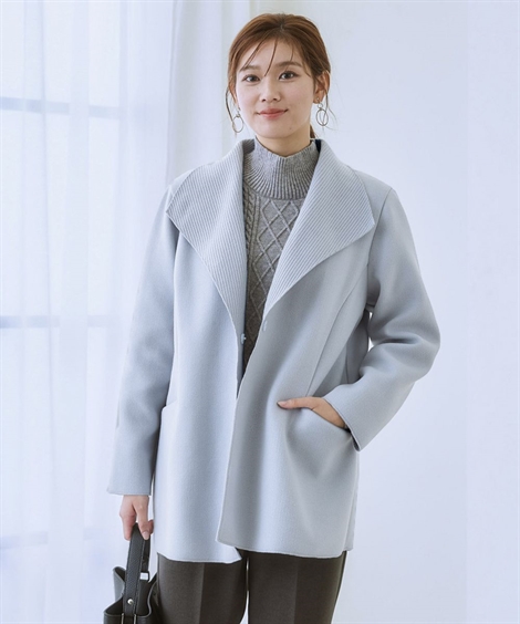 ニッセン（nissen） レディース ショール カラー ウール調 コート 有