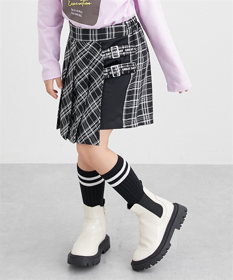 ニッセン（nissen） 子供服 キッズ ラメ入りチェック柄ラップ