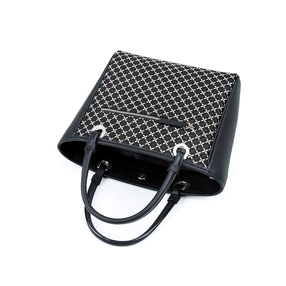 印傳屋（INDEN-YA） 印伝 手提げ バッグ そよか 七宝 黒 ブラック 伝統