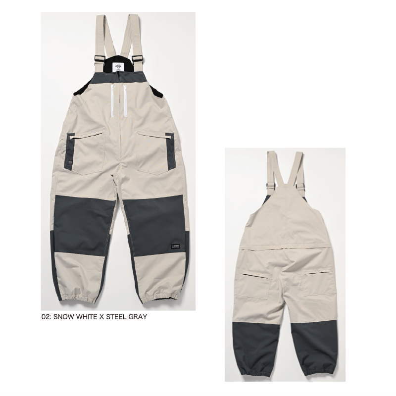 ○ 23-24 ANTHEM THUGRIDE BIB PANTS SNOW WHITE STEEL GRAY AN2334