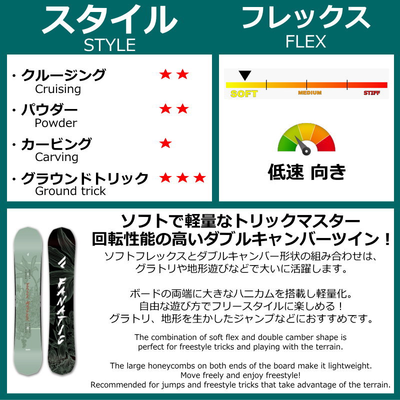 50％OFF 【即納】 メンズ スノーボード 板 型落ち FANATIC TRICKMASTER