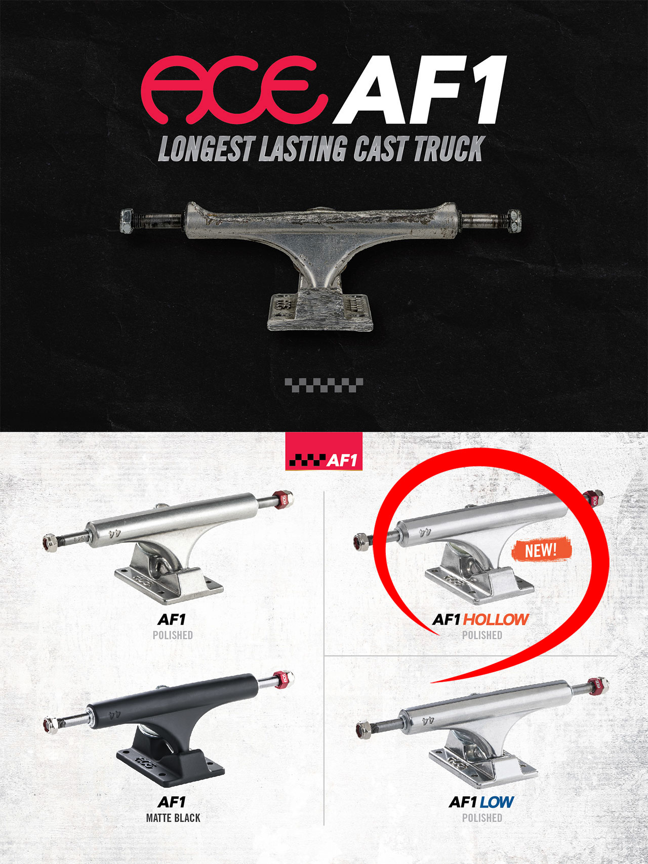 Ace（エース） ACE TRUCKS (エース トラック) AF1 Hollow Polished 2個