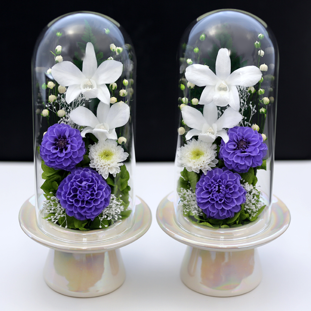 アートフォーシーズン 仏花 プリザーブドフラワー お供え 1対 ガラス