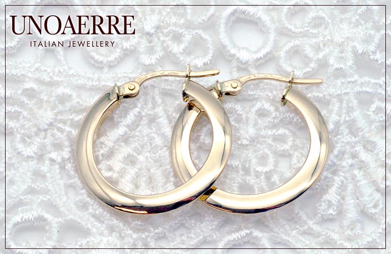 UNOAERRE（ウノアエレ） UNOAERRE K18イエローゴールド フープピアス