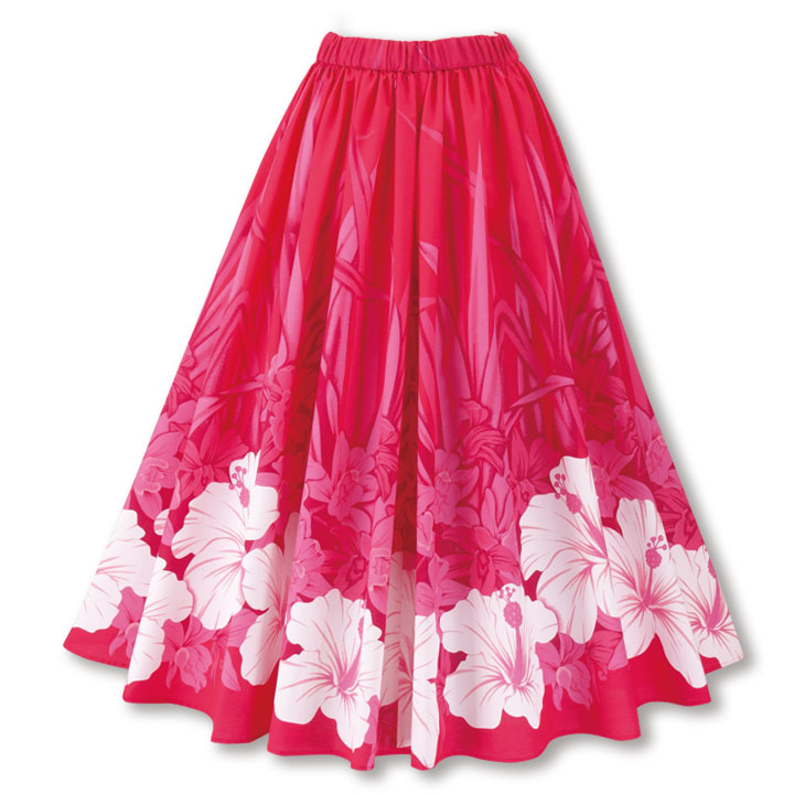 即納☆ フラダンススカート（ロング） ピンク系 SK508-2J-3678