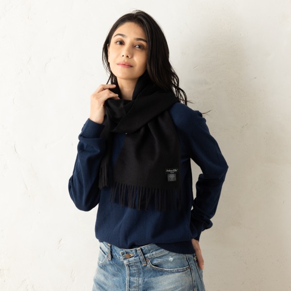 Joshua Ellis ジョシュアエリス ネイビー カシミヤ100％ ストール マフラー