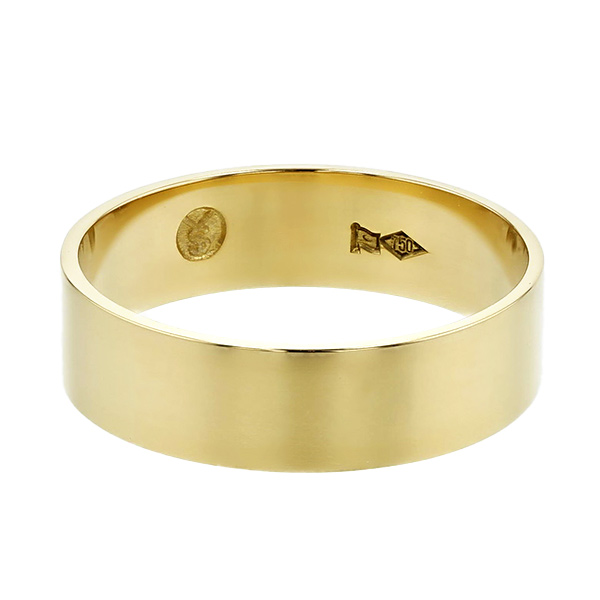 18金 平打ち リング 5mm幅 サイズ9〜22号 約3.6g K18 保証書付