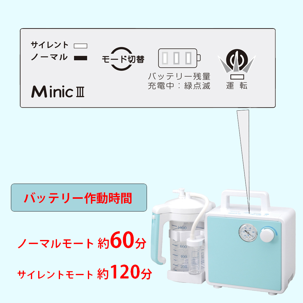 新鋭工業 当日出荷 吸引器 ミニックIII-SB バッテリー内蔵(ミニック3