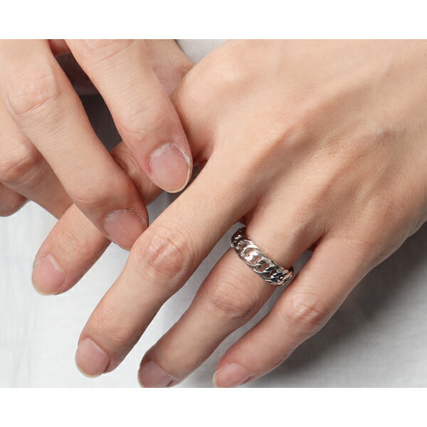 チェーンデザイン プラチナリング 幅6.7mm 5号〜21号 指輪 リング 喜平